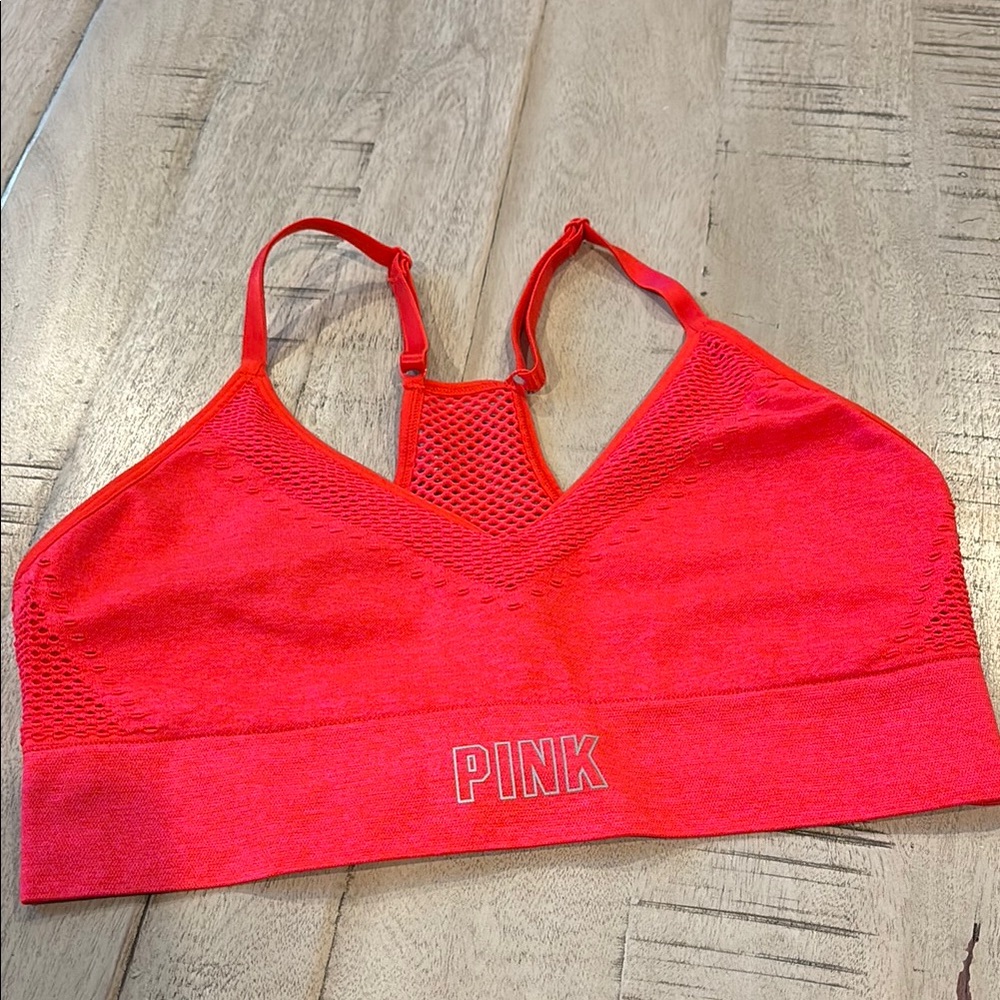 PINK Victoria's Secret Red Sports Bra Seamless Racerback